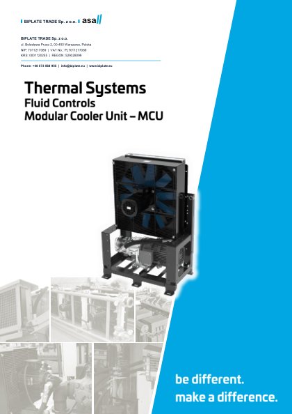 Katalog modułowego agregatu chłodzącego MCU BIPLATE TRADE