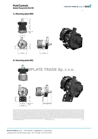 Elektryczna pompa cieczy chłodzącej 24 V DC, 90 l/min, króćce 1″, ASA Hydraulik, ABPW090S25HP02K