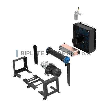 Modułowy agregat chłodzący MCU z chłodnicą TT 36 rail, pompa 80 cm³, 4,0 kW, 230/400 V AC, ASA Hydraulik, ILLTTMP3608040