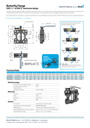 Zawór kołnierzowy AF 63 Alu., SAE 2 1/2″ / DIN 65, aluminium, ASA Hydraulik, SDA0063A